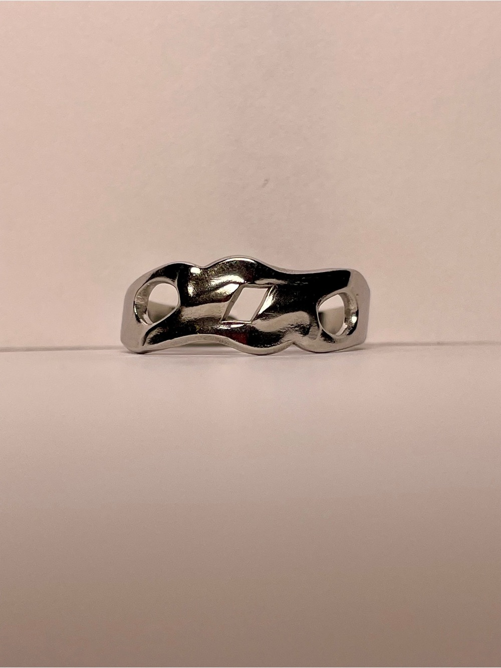 Silver Cutout Wave Ring